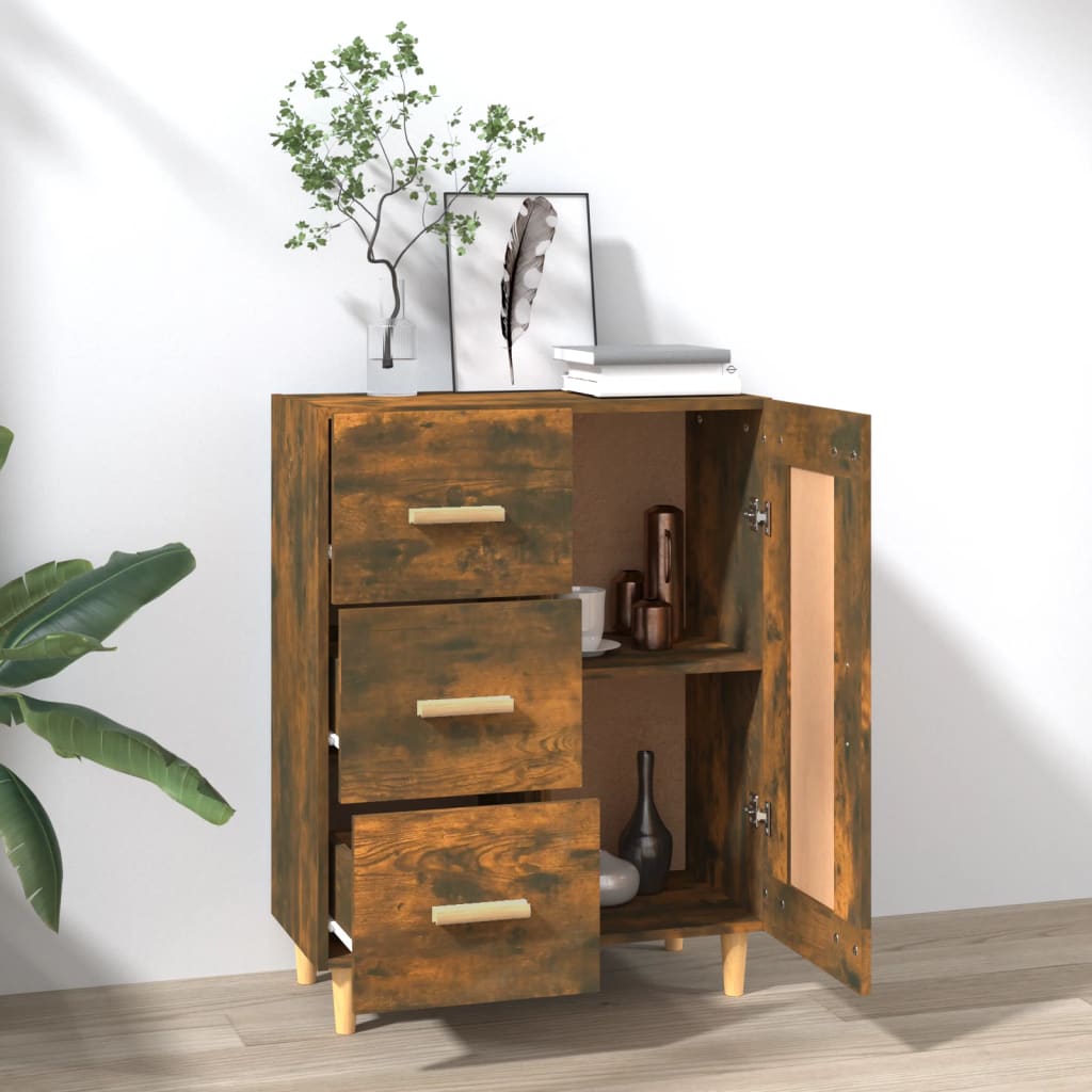 Vidaxl Komoda, Przydymiony Dąb, 69,5X34X90 Cm, Materiał Drewnopochodny