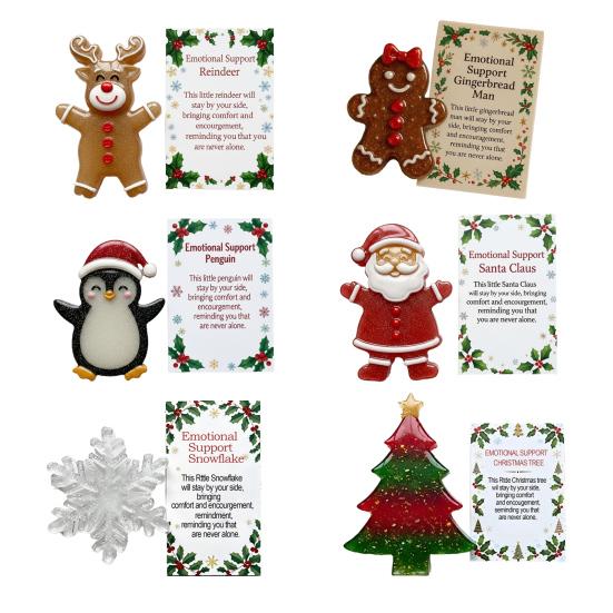 Christmas Gingerbread Doll Ornament Set Legend of Emotional Support Gingerbread Man Figurine Craft Holiday Decoration