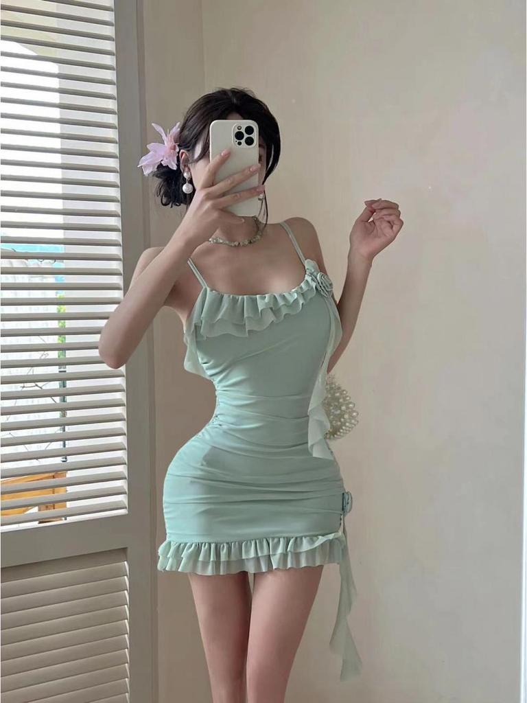 Stylish Sexy French Mesh Dress: Slimming, Figure-Hugging Mini Skirt
