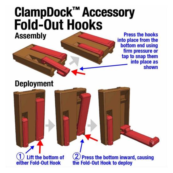 Yousheng Folding Hook Under Desk Dual Hook Clamp Hook Fold-out Storage Hook with Adjustable Clamp for Office Computer Desk