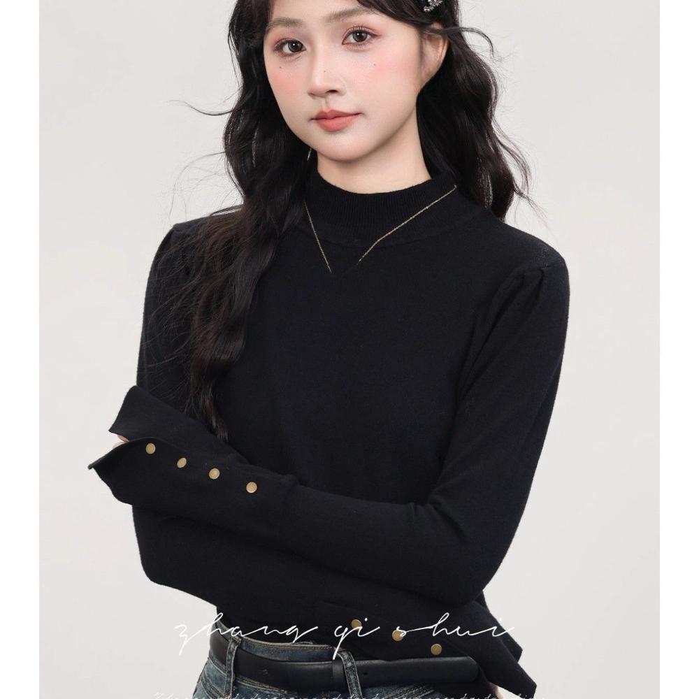New Style New Year Base Layer Innerwear Knitted Sweater with A Semi-high Collar, Fashionable and Stylish, Slimming and With An Elegant Look.