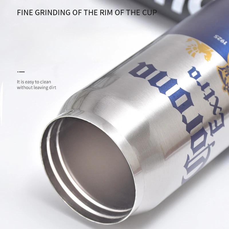 Stainless Steel Cup Creative Beer Can Insulated Cup Vacuum Cups with Straw Cold Keeper Cola Cans Insulated Bottle