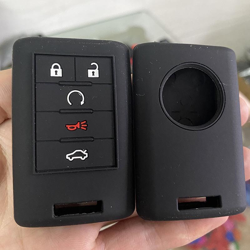

Silicone Car Key Cover Case shell For Cadillac CTS XTS DTS SRX 2013-2014 ATS Escalade 5button Smart Key accessories