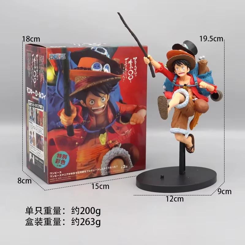17cm One Piece Anime Figur Laufender Sabo Rucksack Portgas D Ace Monkey D Luffy Actionfigur Sammlermodell Ornamente Spielzeug Geschenk