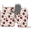 Oven Mitts Pot Holders Set Vintage Butterfly Moon Flower Silicone Kitchen Gloves Potholders Heat Resistant for Chef Baking Cooking Grilling BBQ 4