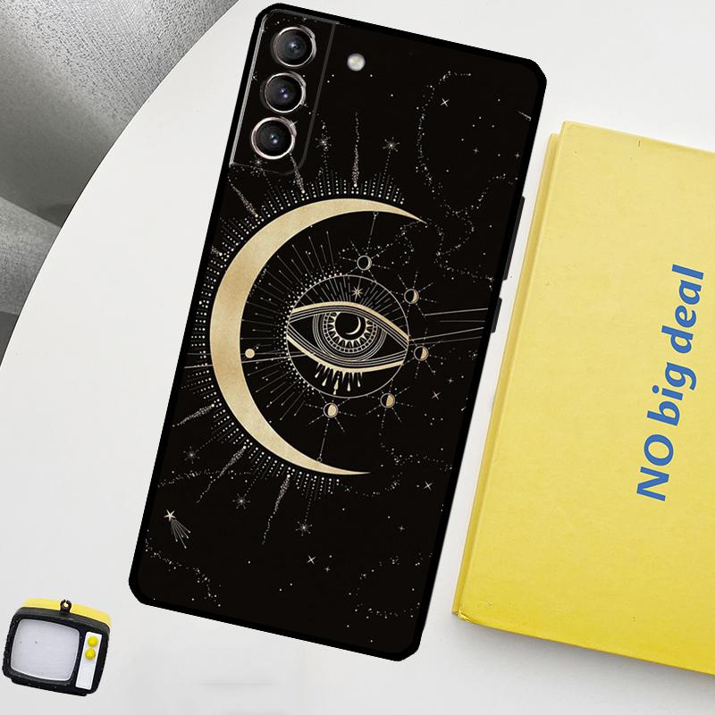 Fortune Telling Moon Stars Hands Art Phone Case For Samsung Galaxy S25 Ultra S20 S21 S22 S23 Plus S24 Ultra S9 S10 S25 FE Cover