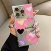 Square Back Tube Protection Clear Case For iPhone 12 13 15 Plus 11 16 ProMax 14 Pro Max Anti-Oxygen,Colorful Love Pattern Casing