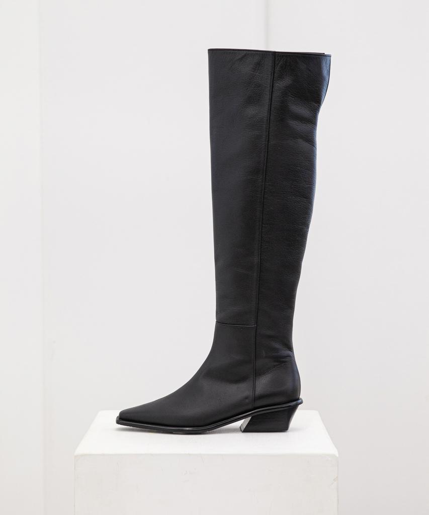 Twvp Collar Knee-High Boots 21F23Bk