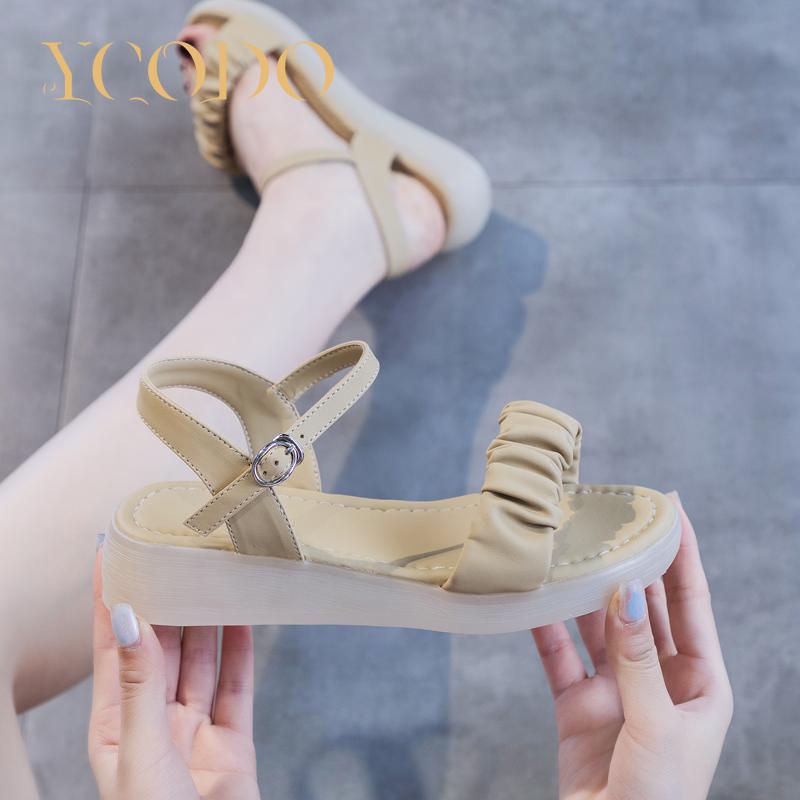 2023 студенческие летние сандалии на плоской подошве из натуральной кожи — фото 4