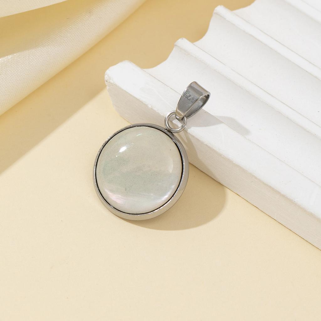 2Pcs Necklace Pendant Natural Shell Beads Round Pendant 27x17mm For Jewelry Making DIY Necklace Bracelet Earrings Accessory