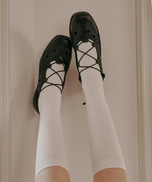 [Elizabeth Stuart] Heart String Mary Jane Flats [EBAL157117] Black-230