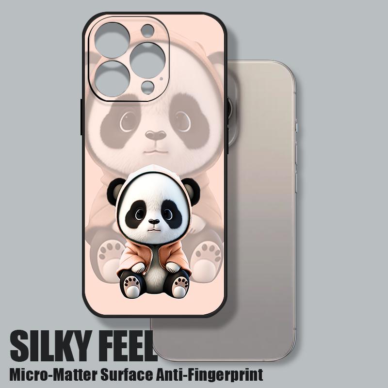 Für iPhone 17 Pro Max Hülle Orange Mantel Panda Muster Weiches Silikon Lanyard Hülle Für iPhone 16 Pro Max Hülle iPhone 15 14 13 12 11 16E Air