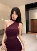 Sexy pure desire mesh splicing neck dress slim and thin nightclub style hip skirt 2026 summer