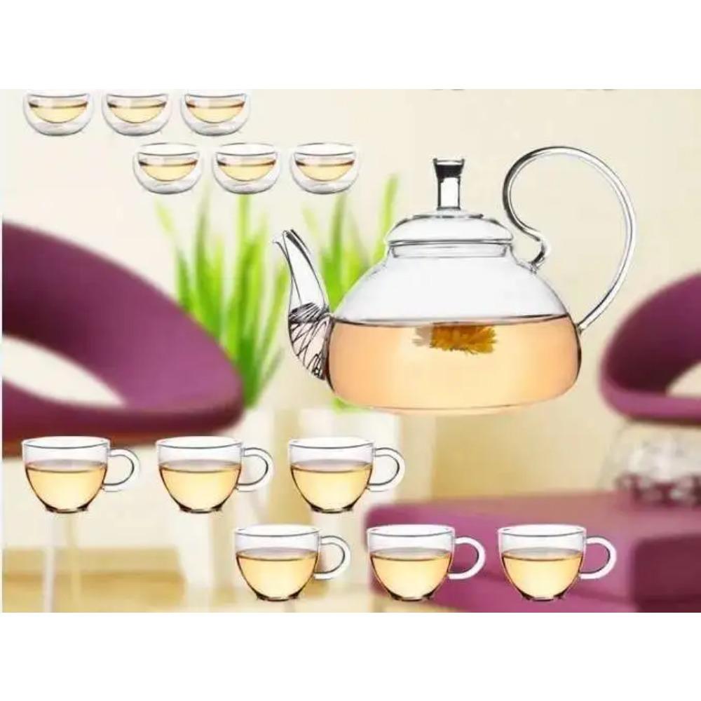 1pc.600ml,750ml,Heat Resistant High Handle Flower Coffee Glass Tea Pot Blooming Glass Teapot Jn