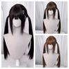 Synthetic Wig Lolita Cosplay Double Ponytail Long Straight Hair Anime Game Cosplay Hair Extensions Halloween Christmas Dress Up