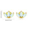 Ocean Style Four-Leaf Clover Opal Earrings for Beach Girls