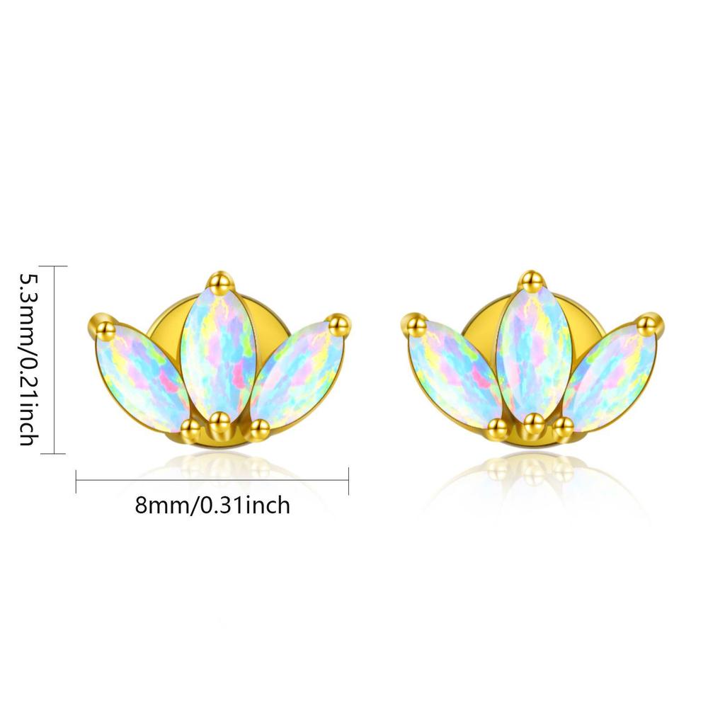 Ocean Style Four-Leaf Clover Opal Earrings for Beach Girls