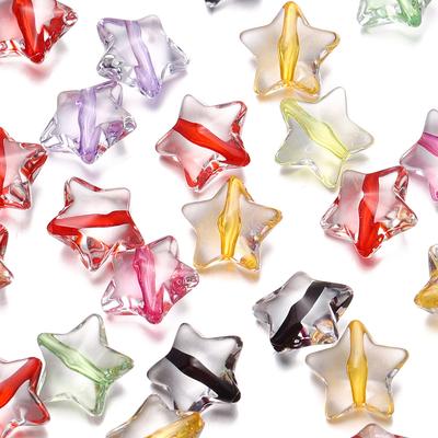 20/50pcs Star Acrylic Dyed Core Beads Loose Spacer Beads for DIY Handmade Bracelet Necklace Jewelry Making Accessories