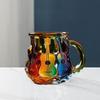 3D Coffee Mug Colorful Guitar Art Cup Novelty Painted Guitar Coffee Cup  Office