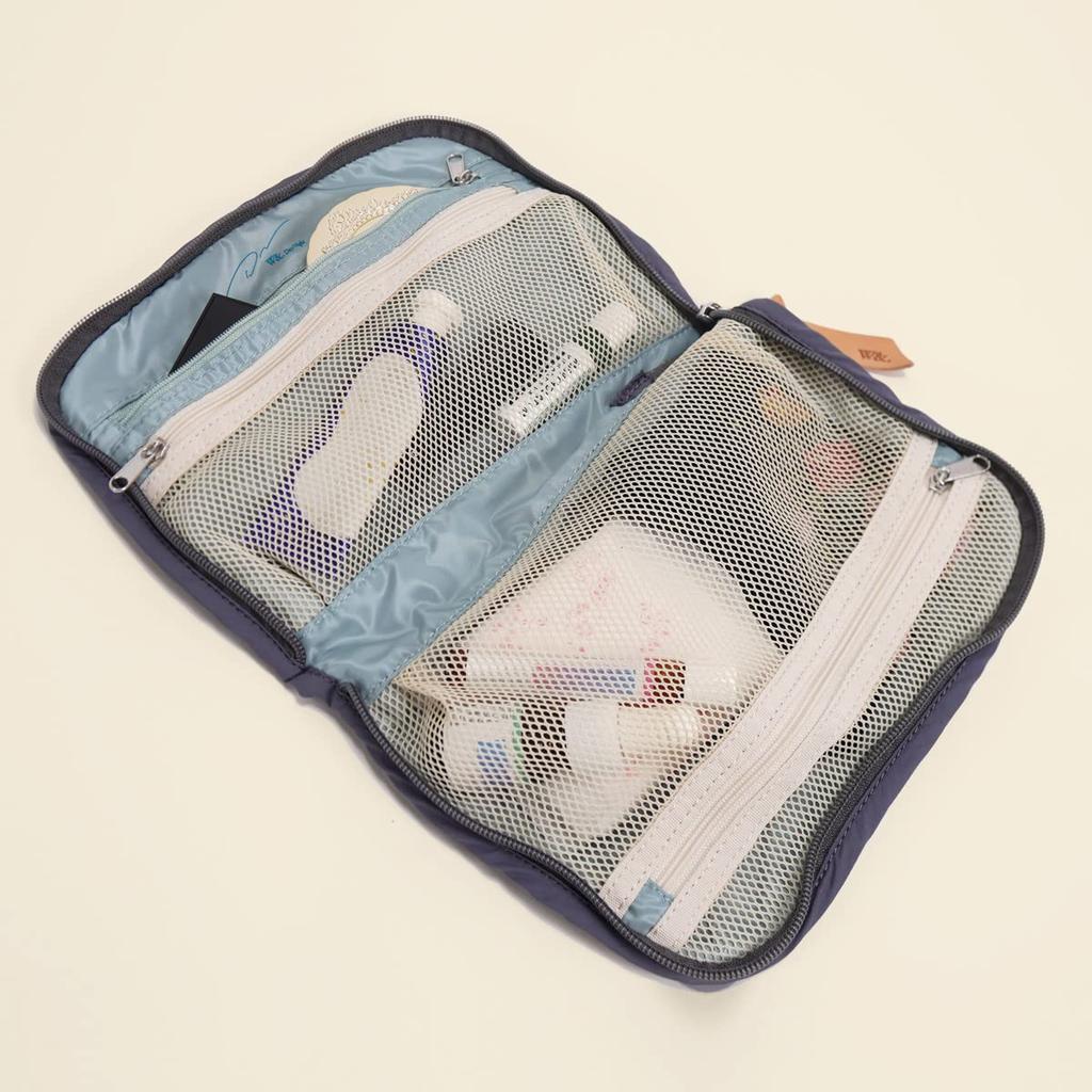 Day Makeup Case Marukka Flexible Pouch Type Dusty Pink [Double & Night] Multi-Function No.15053