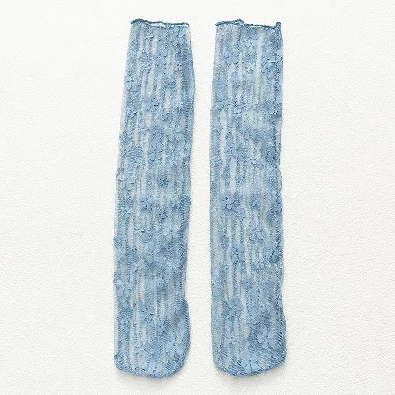Women's Harajuku Ladies Breathable Transparent Floral Lace Socks Sweet Mesh Fishnet Socks Soft Funny Socks Hosiery