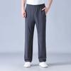 Men's Elastic Waist Straight Leg Pants Lightweight Breathable Casual Trousers for Daily Wear