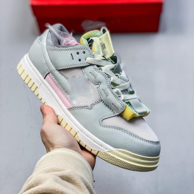 Unisex Retro Dunk Sneakers - Leather Mesh Patchwork, Lightweight Casual Sports Shoes