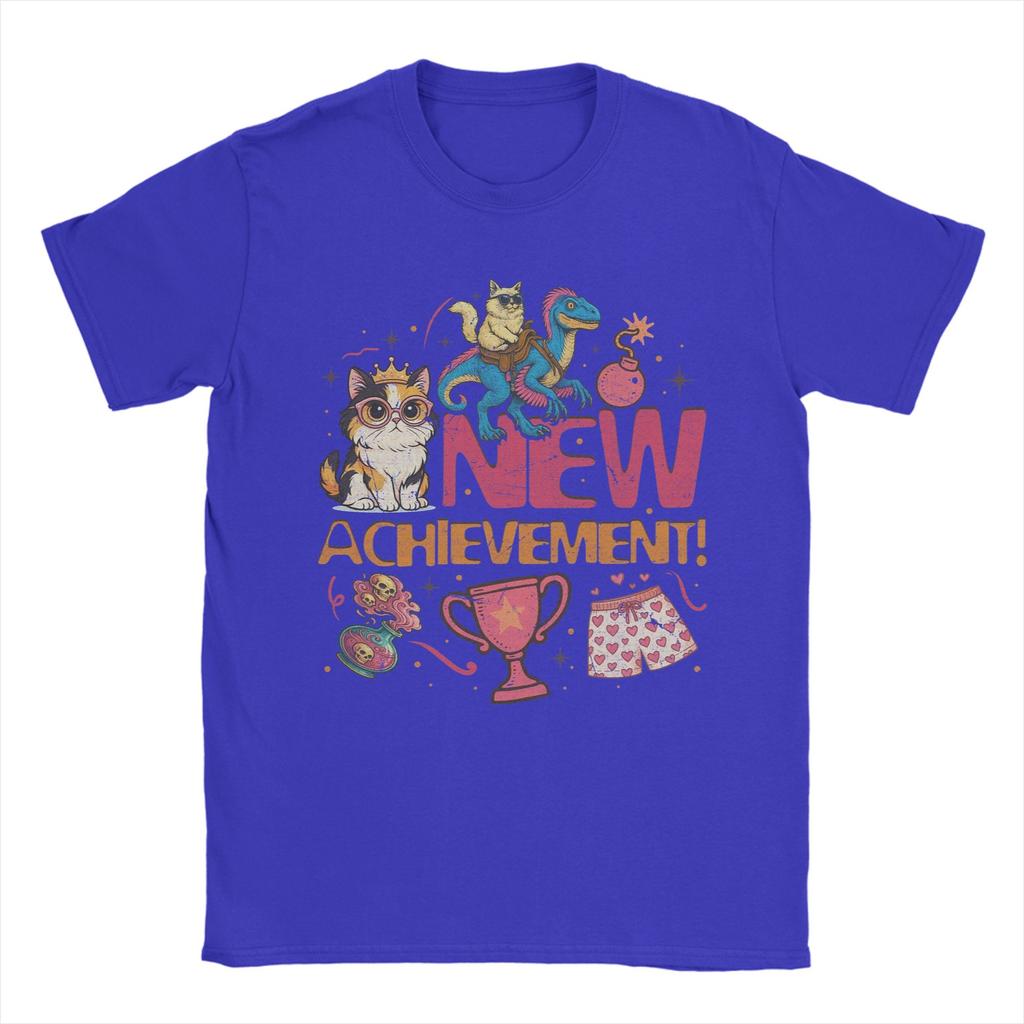 Men TShirts New Achievement Dungeon Crawler Carl Novelty Cotton Tee Shirt Short Sleeve T Shirt O Neck Tops 6XL