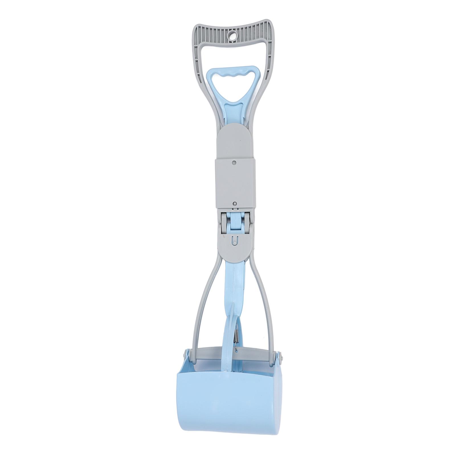 

Небьющийся совок для сбора какашек домашних животных для собак с длинной ручкой и высокой прочностью на пружине, большой верхний сборщик какашек Blue