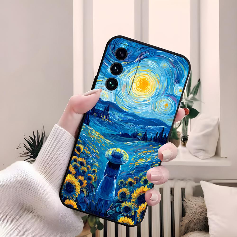 Van Gogh Starry Sunflowers Phone Case For Samsung S26 S25 Edge S24 S23 S22 S21 Ultra Plus Fe A55 56 15 4G 5G Galaxy Silicon Cove