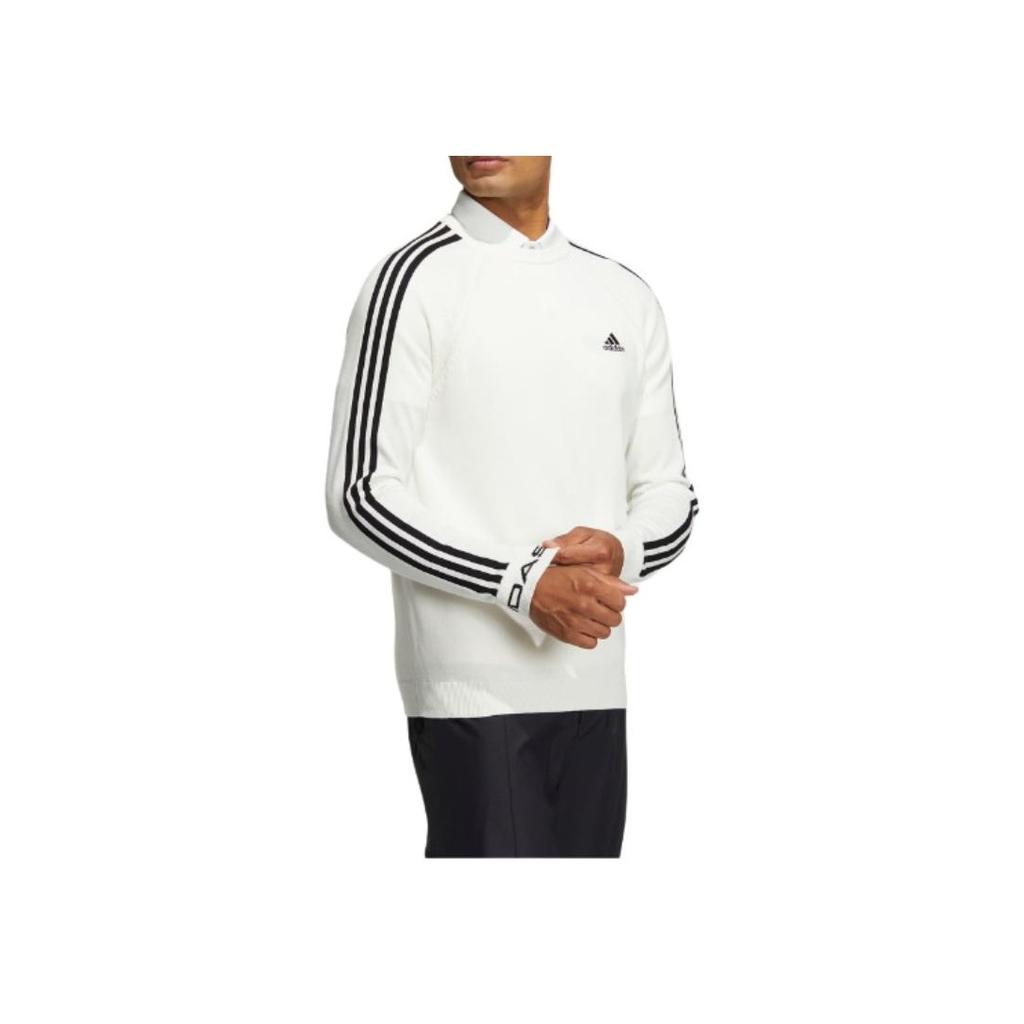 Adidas Logo Print Stand Collar Long Sleeve T-Shirt Men Tops White HG8265