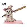 Wooden Roll Paper Stand Halloween Towel Holder, Cute Patchwork Ghost Napkin Stand, Holiday Home Accents Rustic Dispenser for Kitchen Dining
