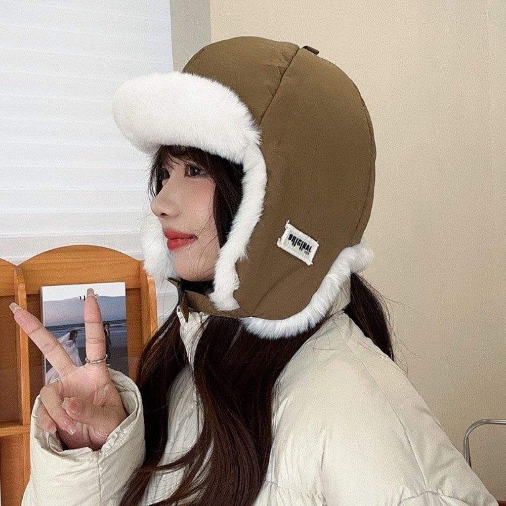 Thickened Ear Protective Hat Windproof Women Hat Retro Winter Pilot Hat  Ladies