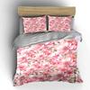 Elegant Pink Floral Pattern Duvet Cover Set With 3D Printing Design Soft Polyester Bedding Set All-Season Comfort For Gifts