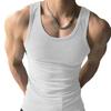 Sommer Herren Weste O-Ausschnitt Slim Fit Elastisch Einfarbig Ärmellos Tanktop