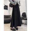 Tall Girl Extra Long Elastic Waist A-line Wool Midi Skirt – Autumn/Winter High Waist Slimming Skirt