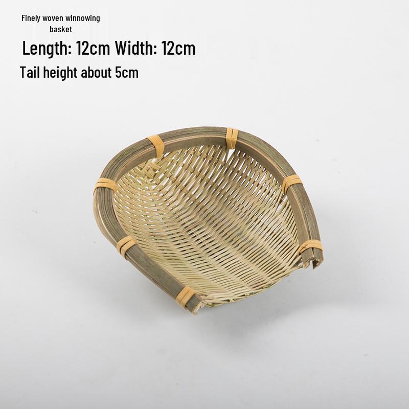 Handmade Bamboo Weaving Sieve Basket Storage and Snack Plate Set