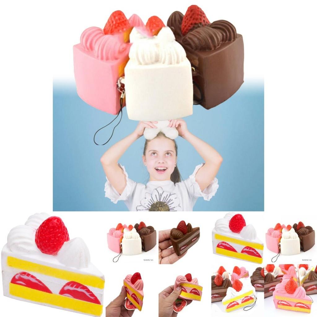 Realistic Triangle Cake Model European Style Resin Decor For Photography And Early Education