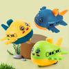 1pc FunPlay Cartoon Airplane Model Toy for Kids, Plastic Press and Glide Vehicle,Battery Free,No Special Features,Limited Control Range Mixed Colors
