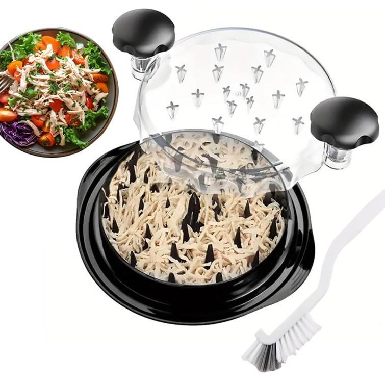 Upgraded Chicken Shredder with Transparent Cover: Large Anti-Slip Rotating Tool for Chopping Chicken Beef Cabbage,Vegetables 4