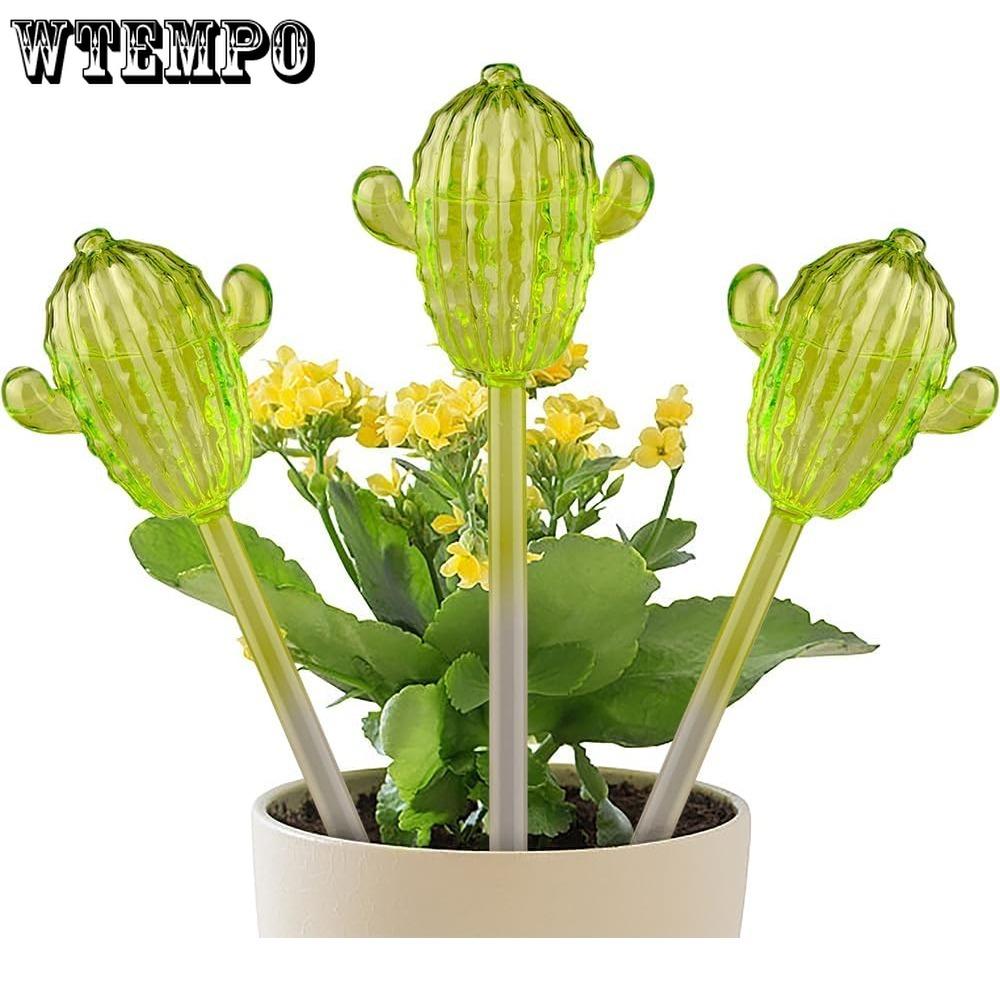 2pcs Self Watering Globes Cactus Shape Glass Plant Watering Globes Self Watering Planter Insert Cacti Plant Watering Devices Automatic Plant