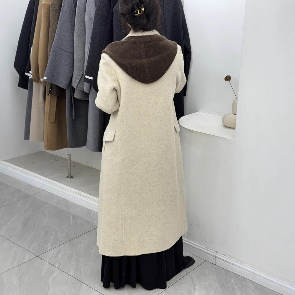 Hooded Premium Double-sided Wool Coat Women's Mid-length Autumn and Winter Korean Style New Loose Wool Coat