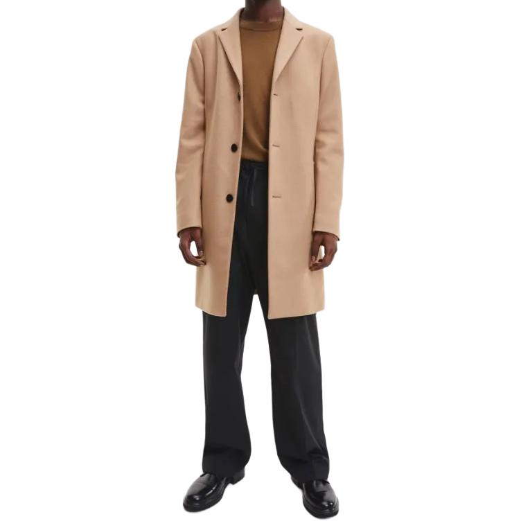 Calvin Klein Coats Men's Camel Lapel Moderate Straight Fit K10K110462-AEH