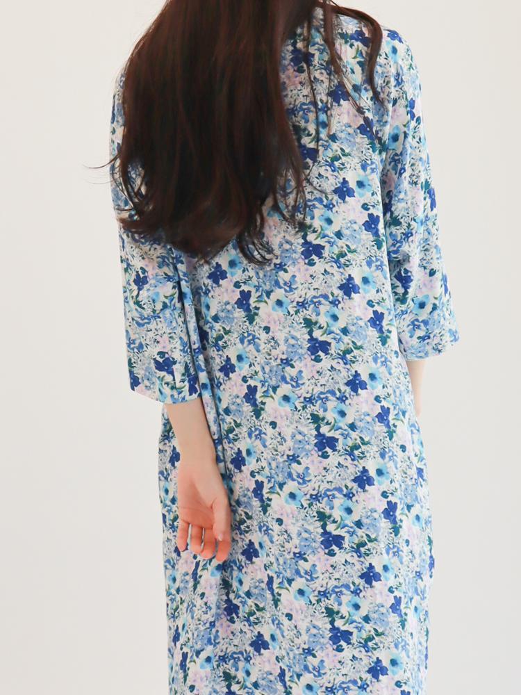 Montis Sun Pocket Long Shirt Dress Blue