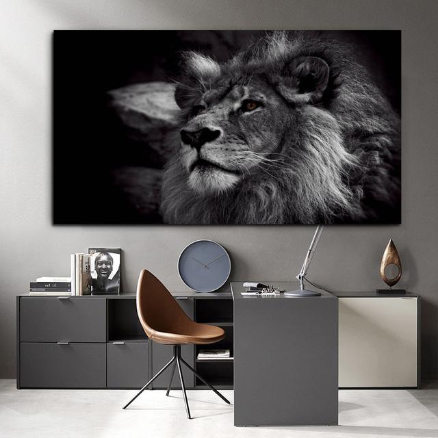 African Black Lion Leopard Animal Posters and Prints Canvas Painting Wall Pictures For Living Room Interior Cuadros Home Decor No Frame
