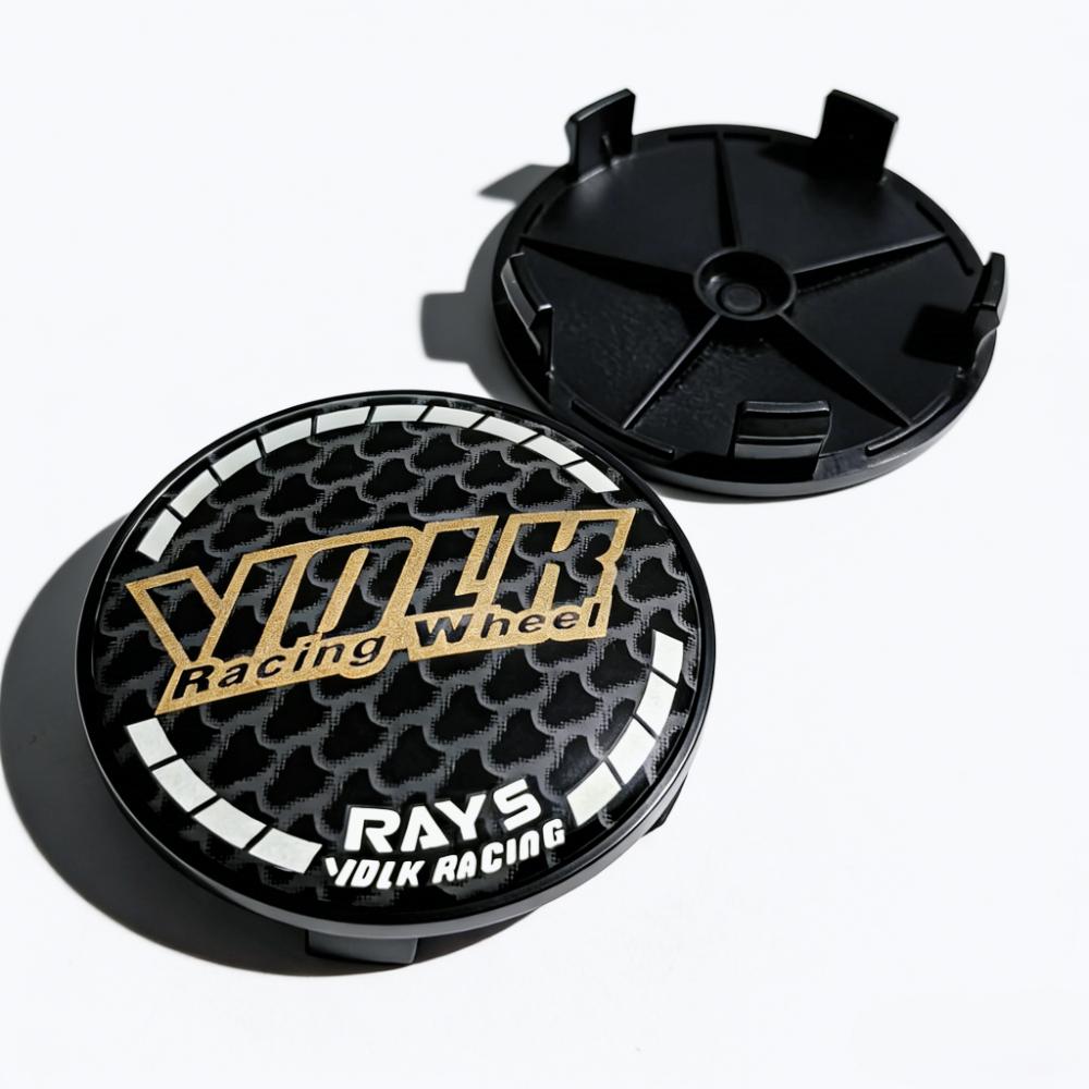 4 Stück JDM VOLK Racing Logo Emblem Auto Radnabendeckel 68MM 63MM Radnabe Abzeichen Rays Felge Radkappen Staubschutz Auto Zubehör