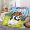 Bare Bears Adventure Flannel Blanket Super Soft Warm Cozy Blanket For Sofa Bed Office Travel Allseason Home Decor Gift