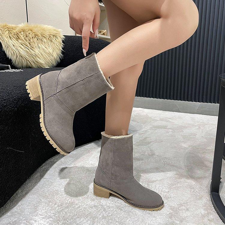 Women's mid-calf two wear thickened warm lightweight hiking mountaineering waterproof non-slip sports and leisure snow boots cotton shoes