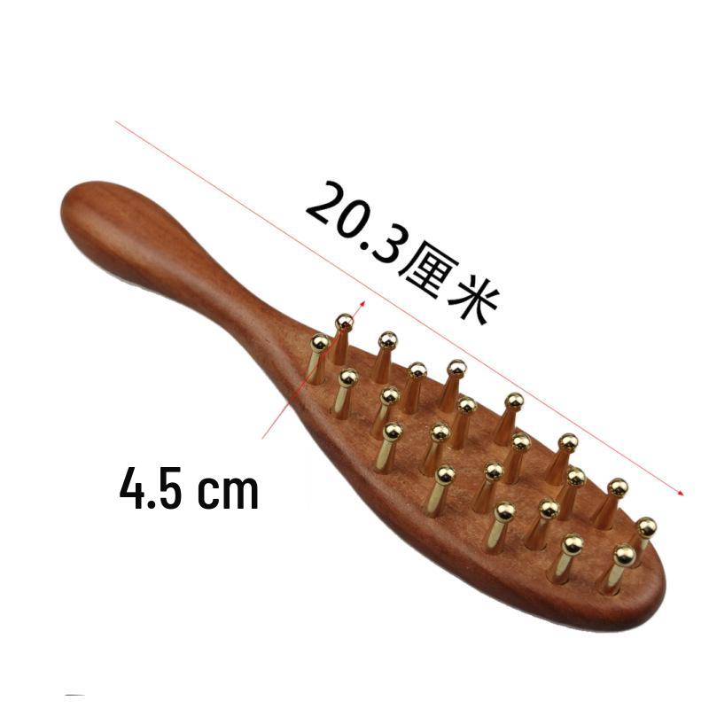 Non-Pear Wood Meridian Massage Brush: Full Body Meridian Dredging, Fat Burning, Abdomen Scraping with Pure Brass.
