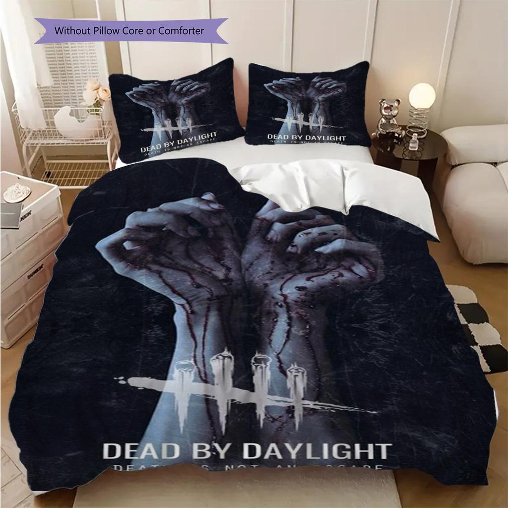 Dead Daylight Escape Nicht Tod Bettwäsche 1 Bettbezug 2 Kissenbezüge Ohne Füllung Weihnachtsgeburtstagsgeschenk Weiches Und Bequemes Bettwäsche-Set